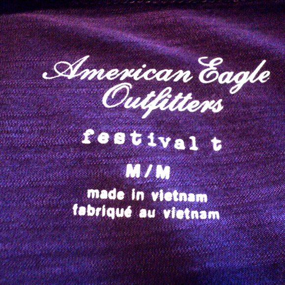 American Eagle Outfitters Festival T Women's Size M Purple Flutter Sleeves - Picture 4 of 4